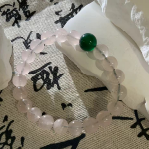 Rose Quartz paired with Green Agate